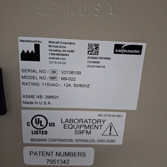 Midmark Ritter M9-022 UltraClave Autoclave Sterilizer