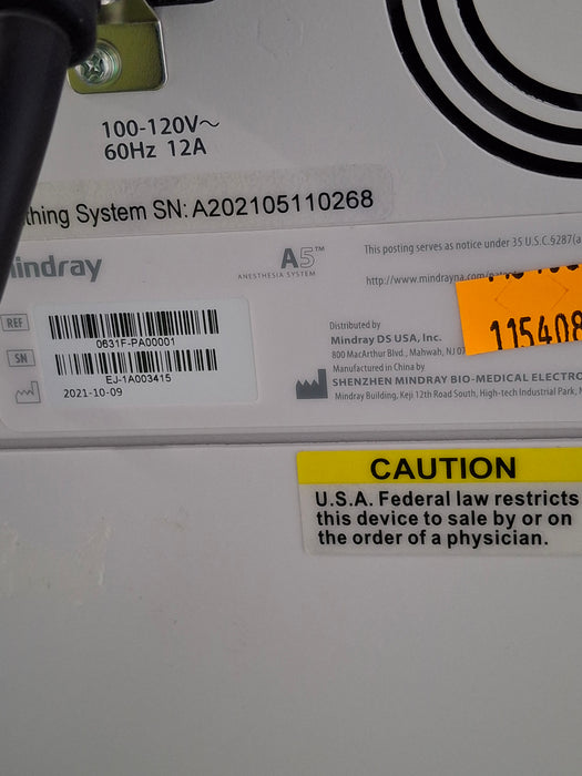 Mindray A5 Anesthesia System