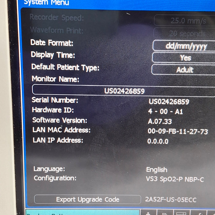 Philips Suresigns VS3 Vital Signs Monitor