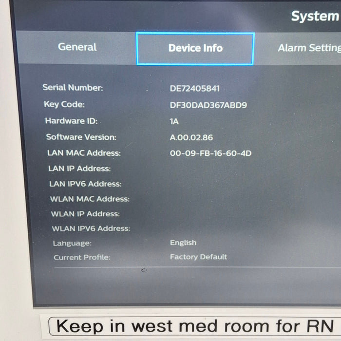 Philips EarlyVue VS30 Vital Signs Monitor