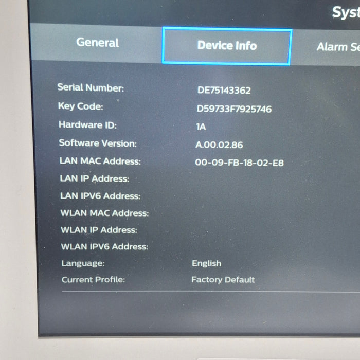 Philips EarlyVue VS30 Vital Signs Monitor