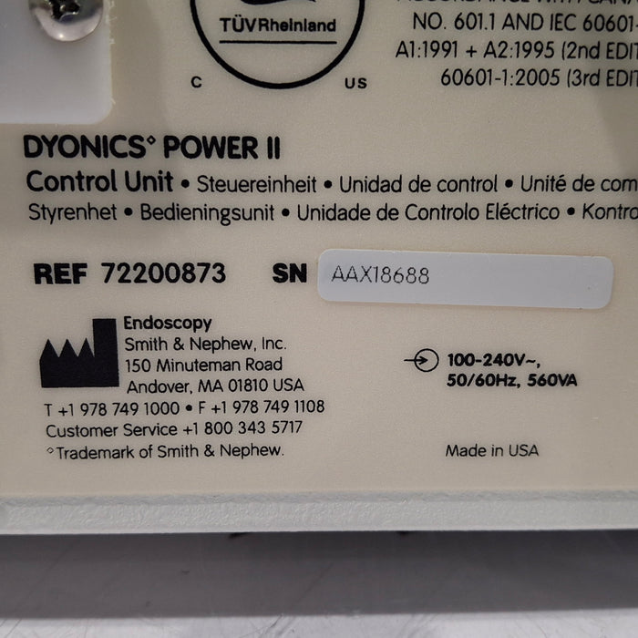 Smith & Nephew Dyonics Power II Shaver Control Unit