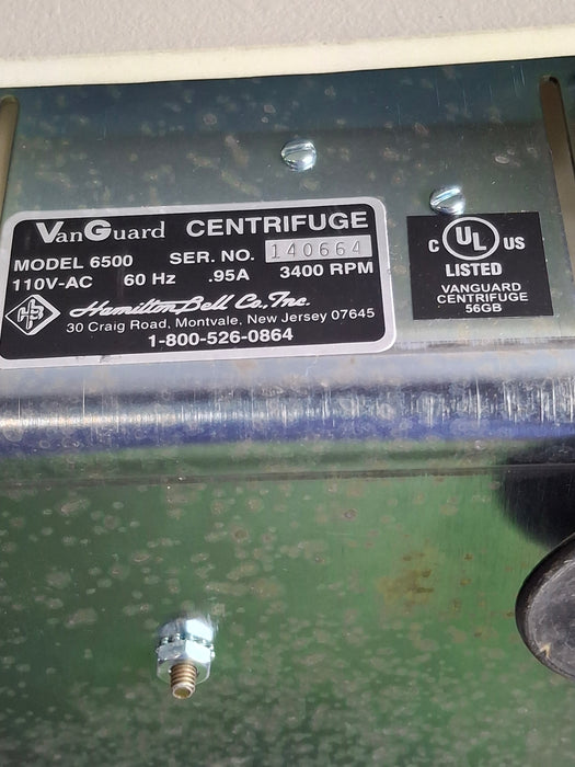 Hamilton Bell Co., Inc VanGuard V6500 Centrifuge