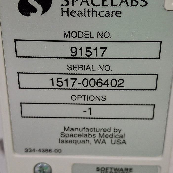 Spacelabs Healthcare Ultraview SL 91517 Multigas Analyzer
