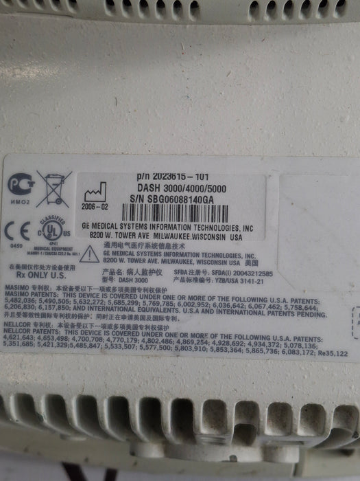 GE Healthcare Dash 3000 - GE/Nellcor SpO2 Patient Monitor