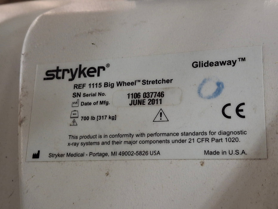 Stryker 1115 Big Wheel Glideaway Stretcher