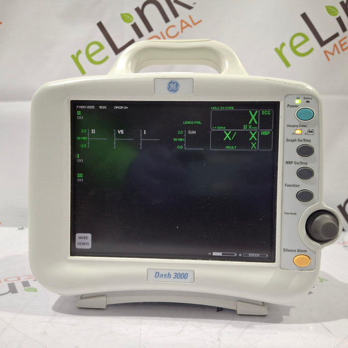 GE Healthcare Dash 3000 - GE/Nellcor SpO2 Patient Monitor