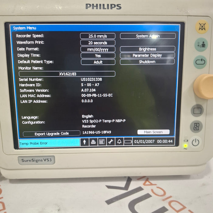 Philips Suresigns VS3 Vital Signs Monitor