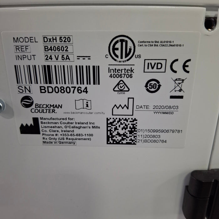 Beckman Coulter DxH 520 Hematology Analyzer