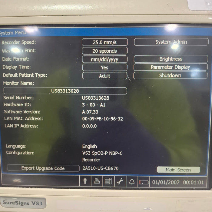 Philips Suresigns VS3 Vital Signs Monitor