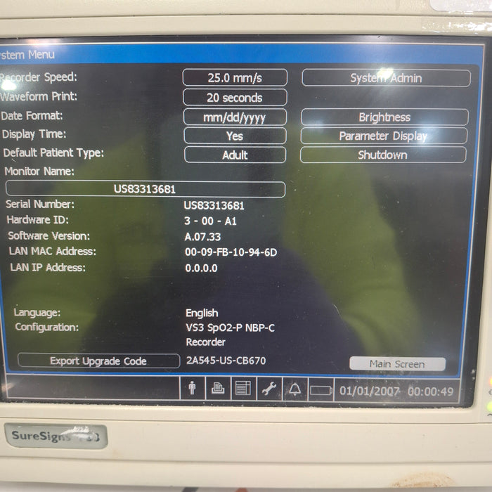 Philips Suresigns VS3 Vital Signs Monitor