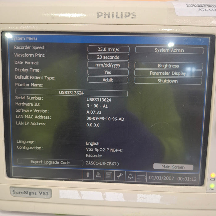 Philips Suresigns VS3 Vital Signs Monitor