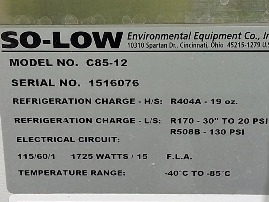 So-Low C85 Ultra Low Freezer