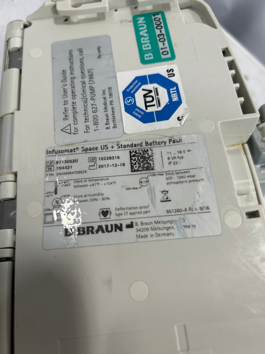 B. Braun Infusomat Space w/Pole Clamp Infusion Pump