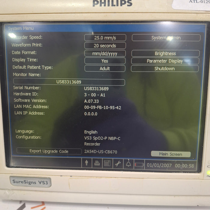 Philips Suresigns VS3 Vital Signs Monitor