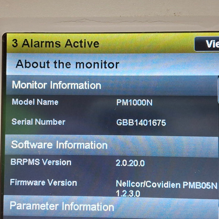 Covidien PM1000N Nellcor Bedside SPO2 Monitor