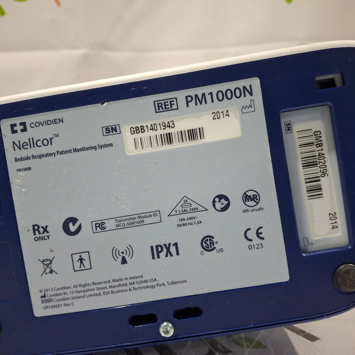Covidien PM1000N Nellcor Bedside SPO2 Monitor