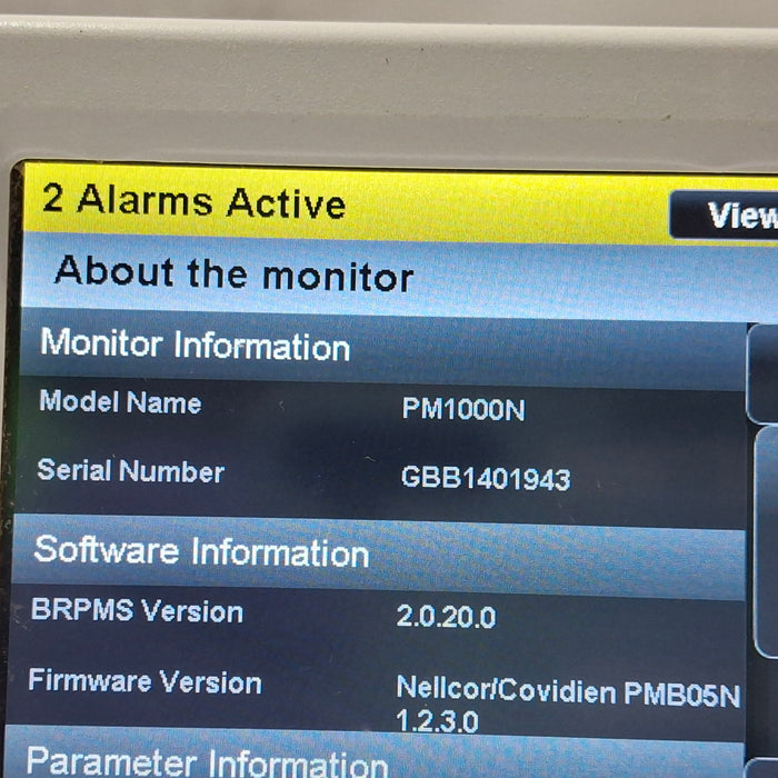 Covidien PM1000N Nellcor Bedside SPO2 Monitor