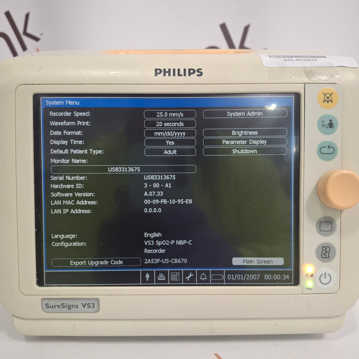 Philips Suresigns VS3 Vital Signs Monitor