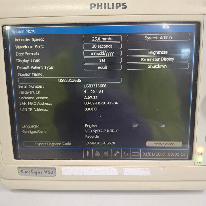 Philips Suresigns VS3 Vital Signs Monitor