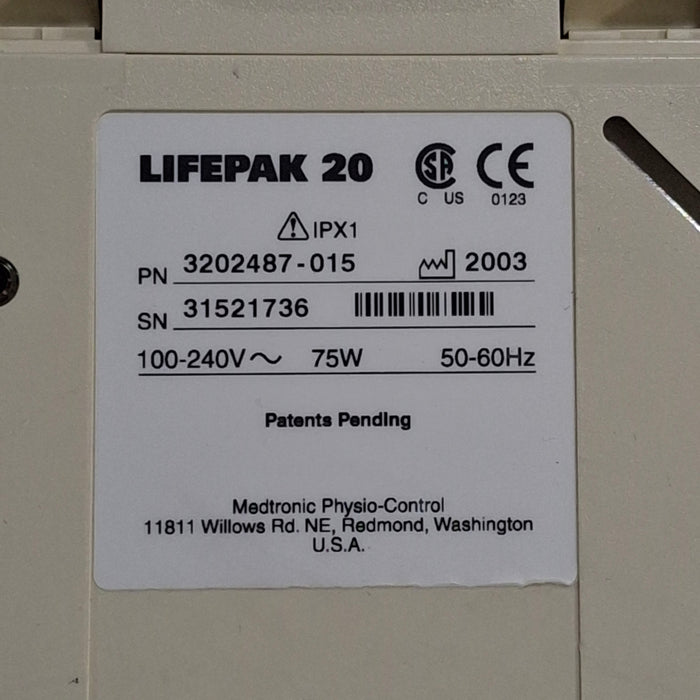 Physio-Control LifePak 20 Defibrillator