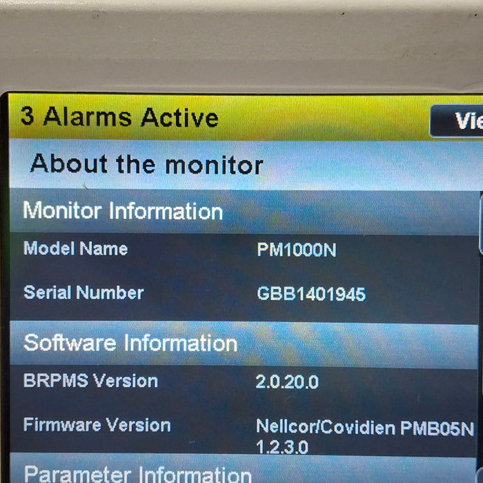 Covidien PM1000N Nellcor Bedside SPO2 Monitor