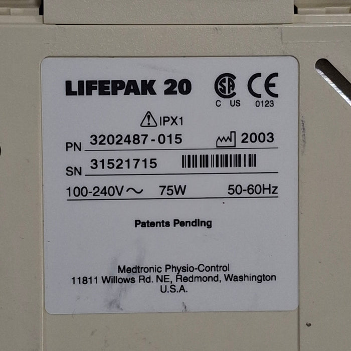 Physio-Control LifePak 20 Defibrillator