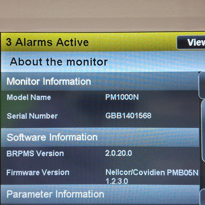 Covidien PM1000N Nellcor Bedside SPO2 Monitor