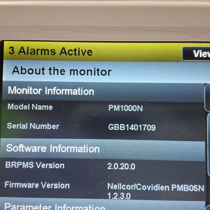 Covidien PM1000N Nellcor Bedside SPO2 Monitor
