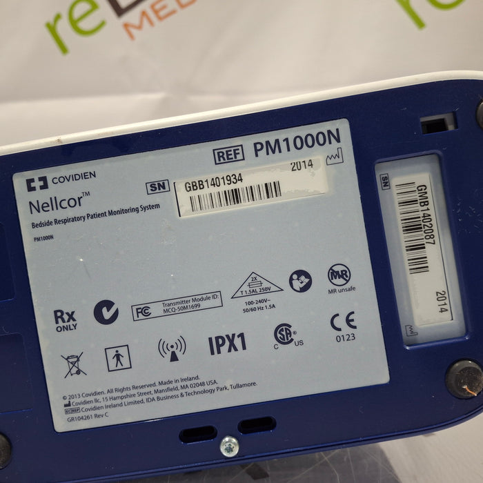 Covidien PM1000N Nellcor Bedside SPO2 Monitor