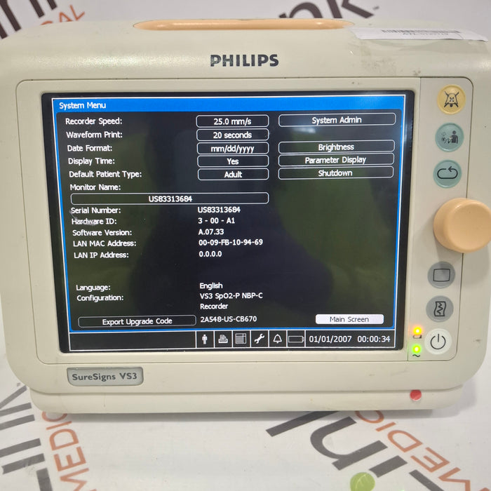 Philips Suresigns VS3 Vital Signs Monitor