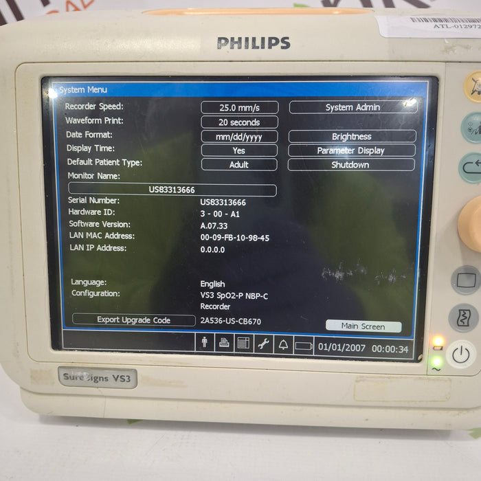 Philips Suresigns VS3 Vital Signs Monitor
