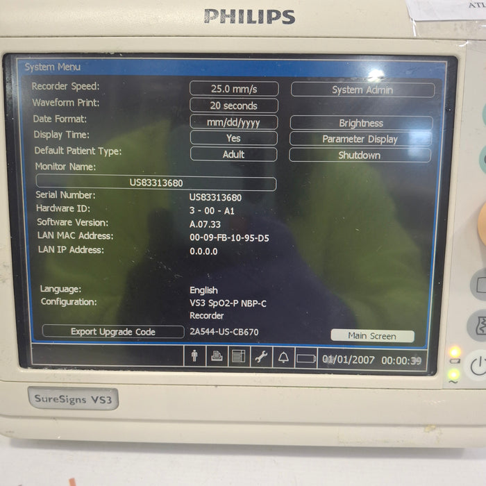 Philips Suresigns VS3 Vital Signs Monitor