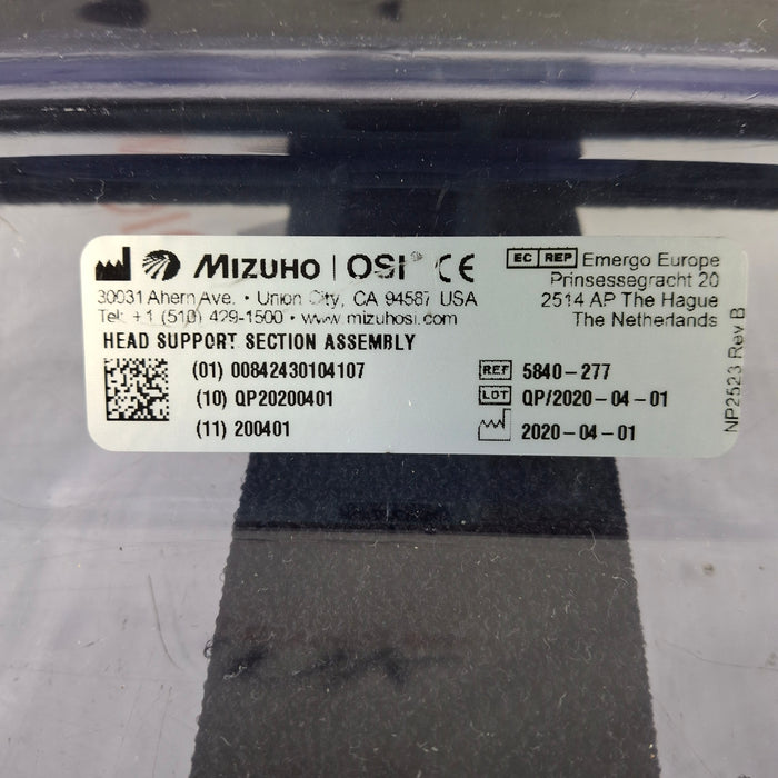 Mizuho OSI Head Support Section Assembly