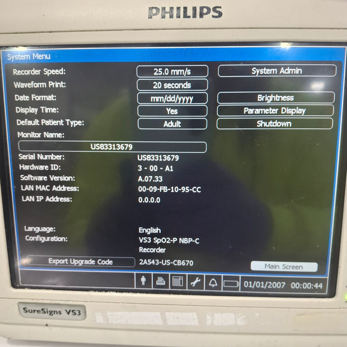 Philips Suresigns VS3 Vital Signs Monitor
