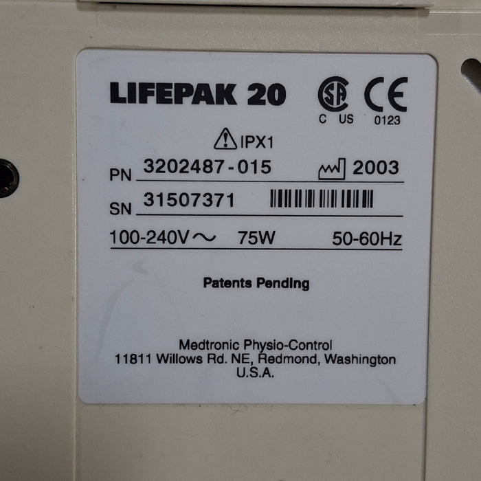 Physio-Control LifePak 20 Defibrillator
