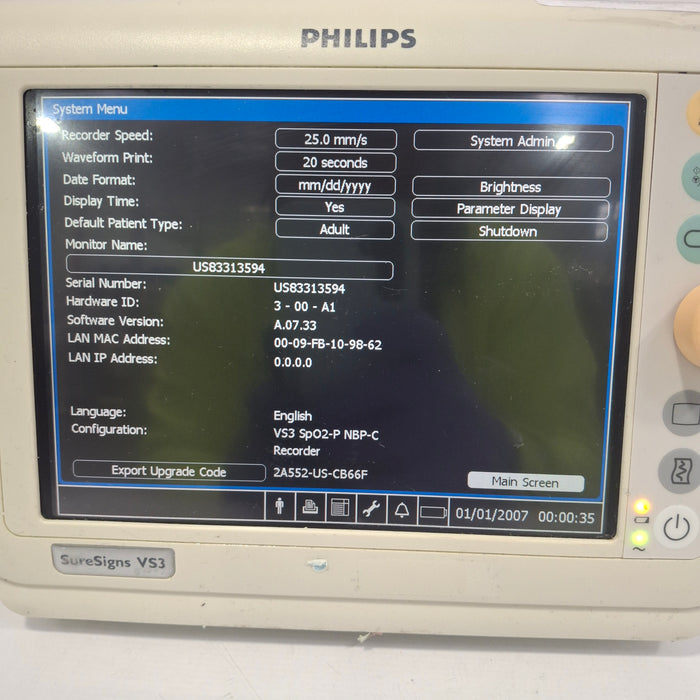 Philips Suresigns VS3 Vital Signs Monitor