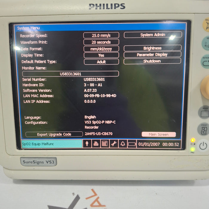 Philips Suresigns VS3 Vital Signs Monitor