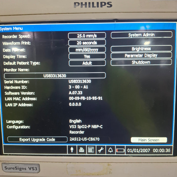 Philips Suresigns VS3 Vital Signs Monitor