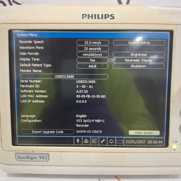 Philips Suresigns VS3 Vital Signs Monitor