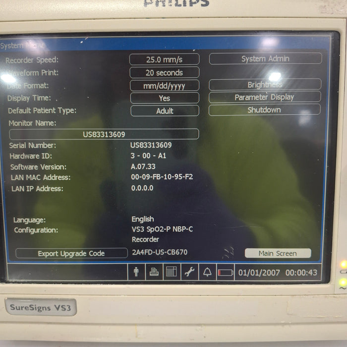 Philips Suresigns VS3 Vital Signs Monitor