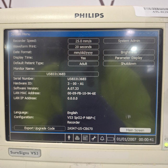 Philips Suresigns VS3 Vital Signs Monitor