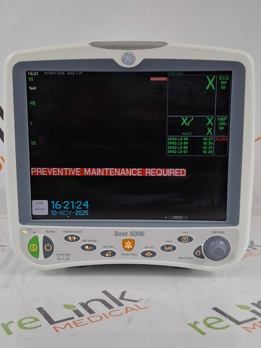 GE Healthcare Dash 5000 - GE/Nellcor SpO2 Patient Monitor