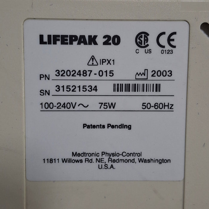 Physio-Control LifePak 20 Defibrillator