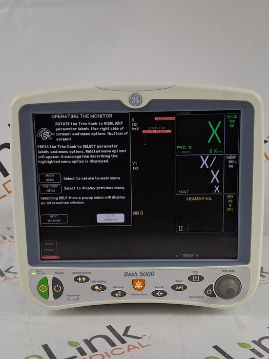 GE Healthcare Dash 5000 - GE/Nellcor SpO2 Patient Monitor