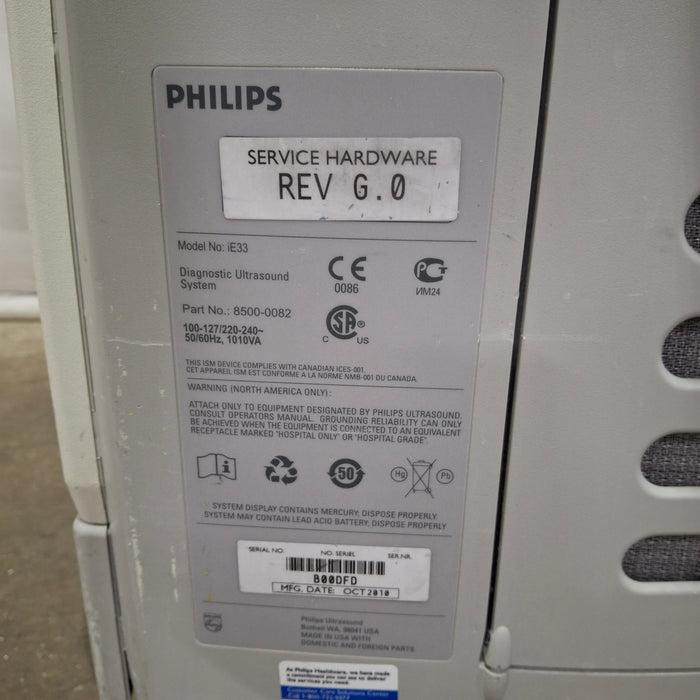 Philips IE33 F-G Cart Ultrasound