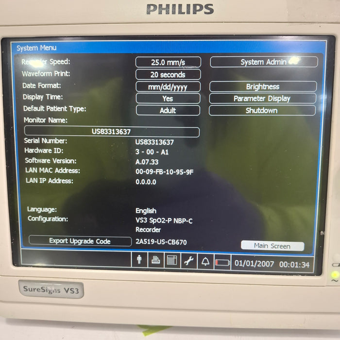 Philips Suresigns VS3 Vital Signs Monitor