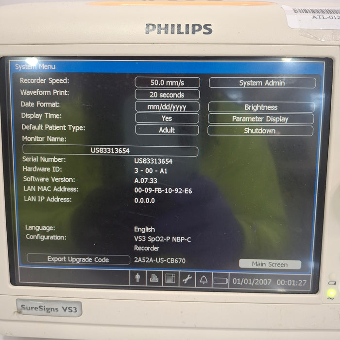 Philips Suresigns VS3 Vital Signs Monitor