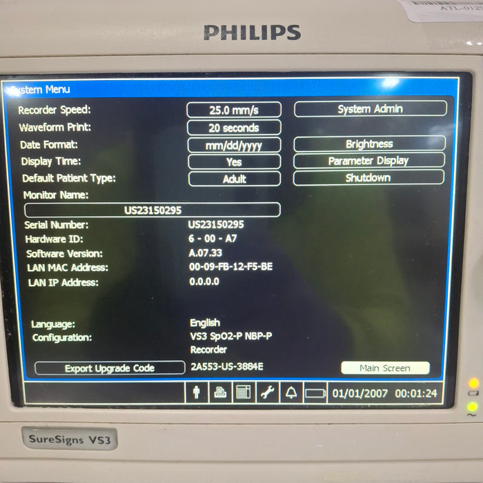 Philips Suresigns VS3 Vital Signs Monitor