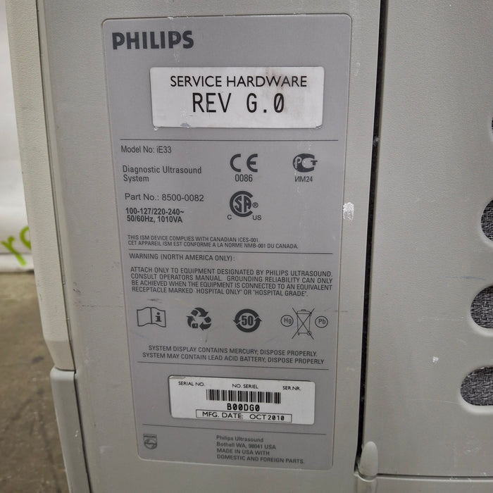 Philips IE33 F-G Cart Ultrasound